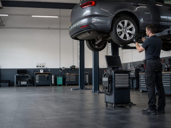 Autoreparatur in einer KFZ-Werkstatt